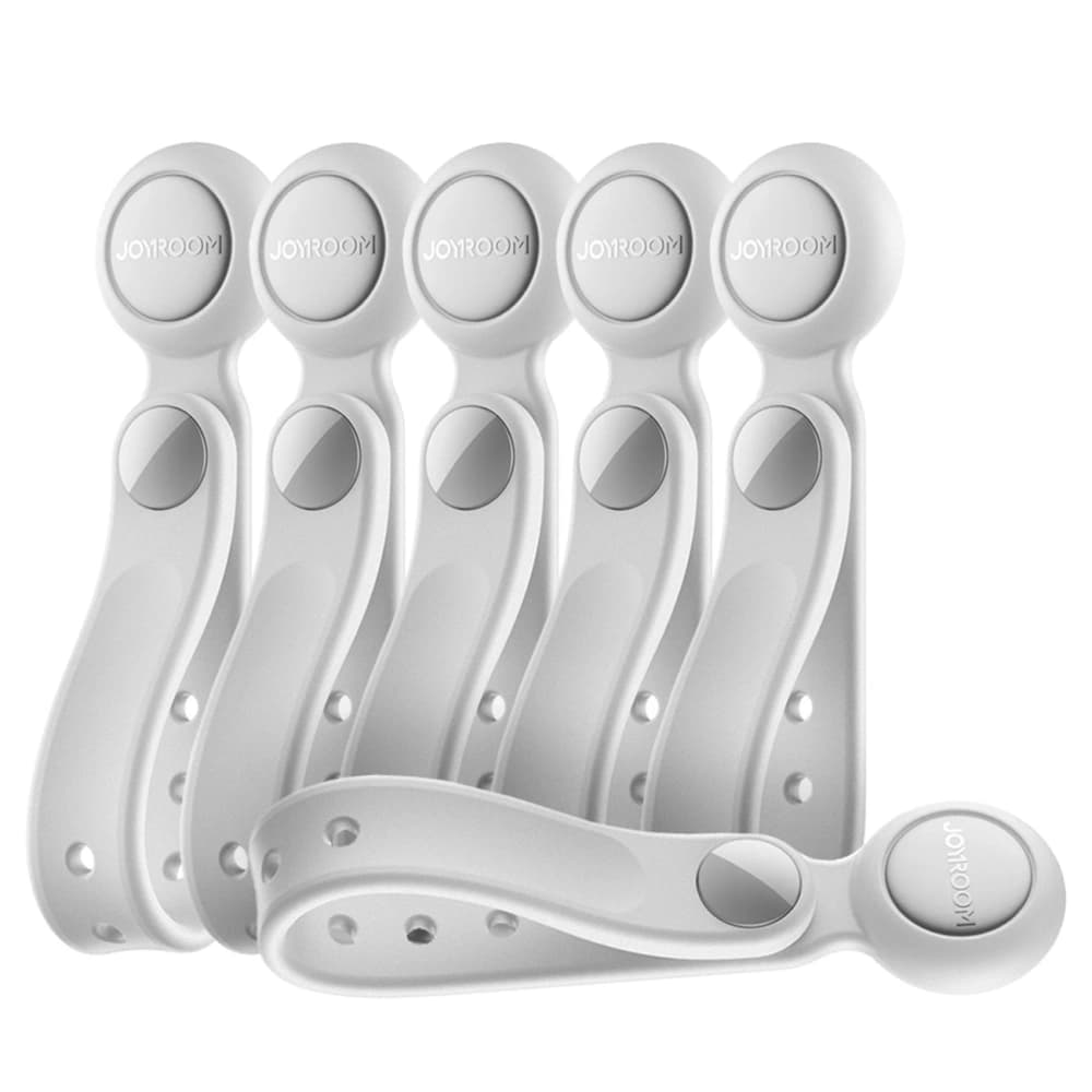 Joyroom JR-ZS422 silicone cable tie with magnet white [6 PACK]. - 1