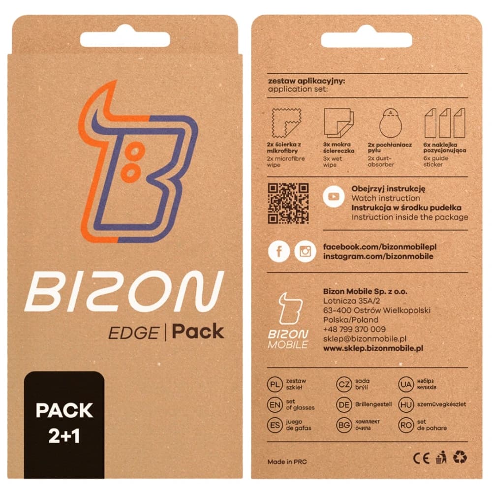 Bizon Edge 2 Pack 2x tempered glass + 1x lens protection Nothing Phone (3a) Pro - 7