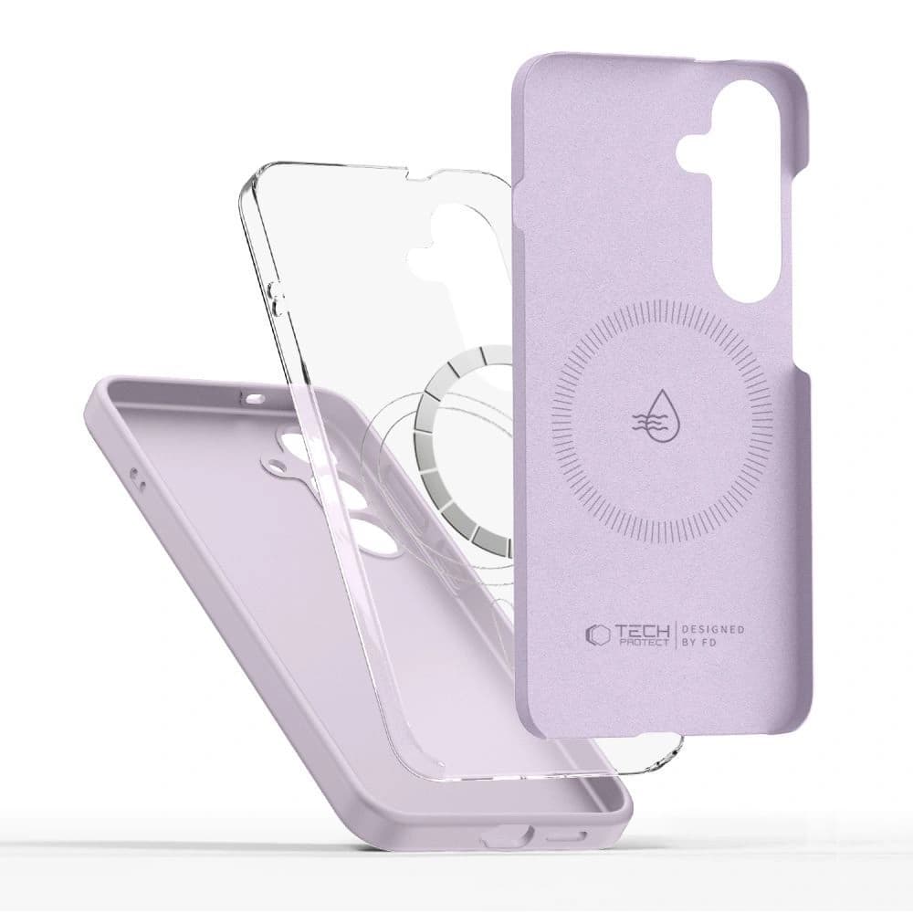 Tech-Protect Liquid Silicone MagSafe Samsung Galaxy S25 Edge Mauve - 2