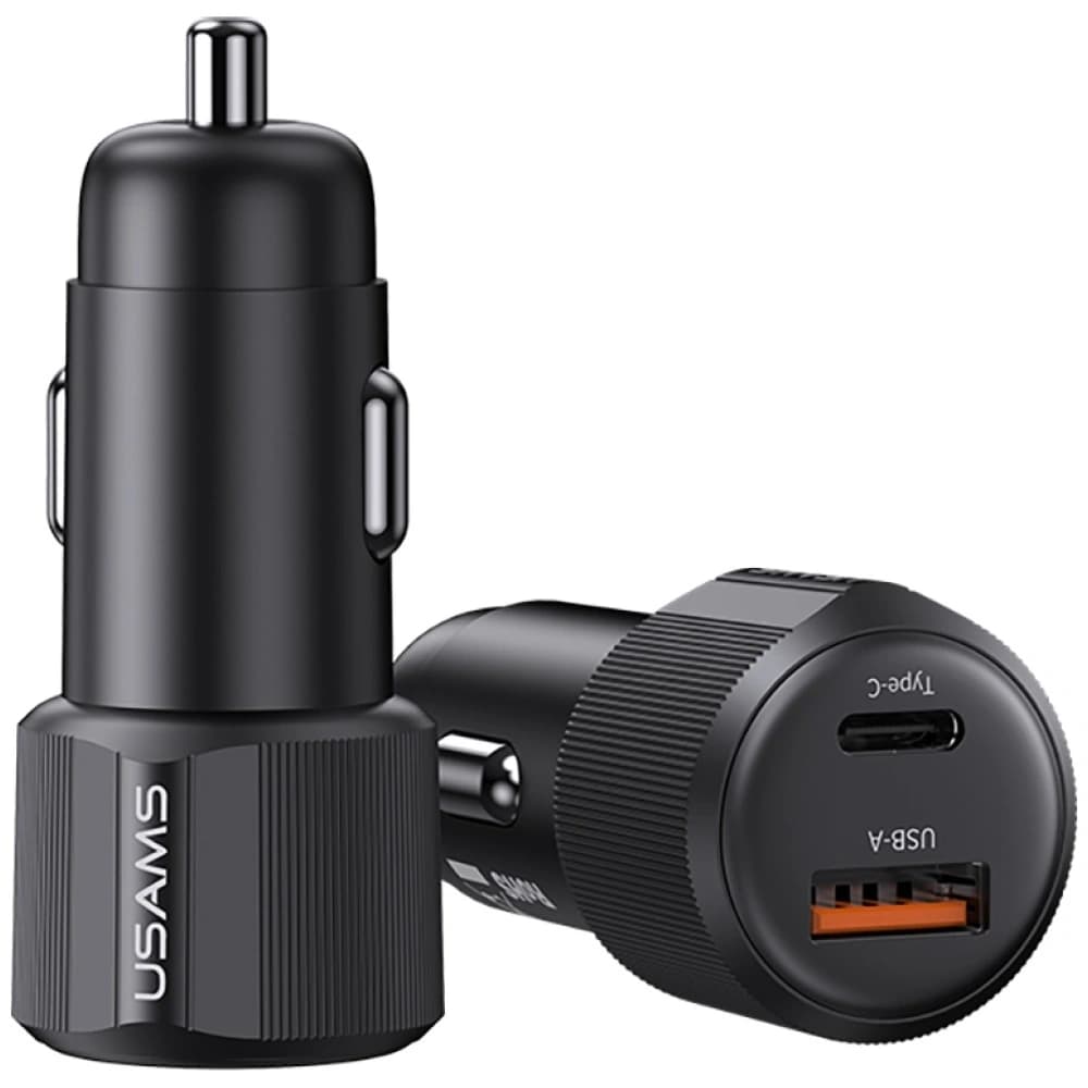 USAMS YT Series CC283 60W Car Charger 1xUSB-A 1xUSB-C black - 2