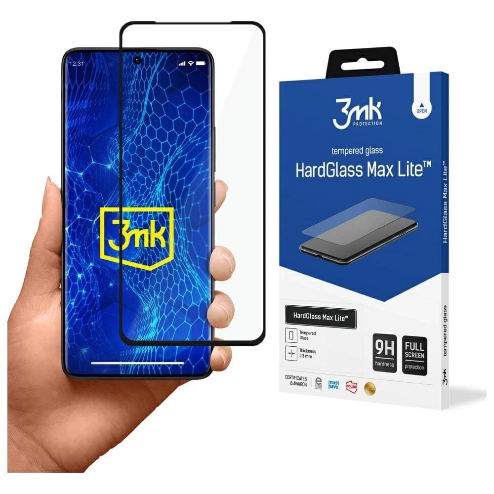 Tempered glass 3MK HardGlass Max Lite for Xiaomi Redmi Note 13 Pro+ Plus black - 1