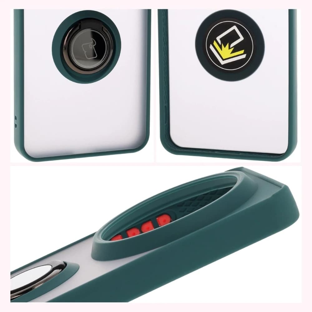 Bizon Case Hybrid Ring Xiaomi 15 Ultra smoked with a dark green frame - 4