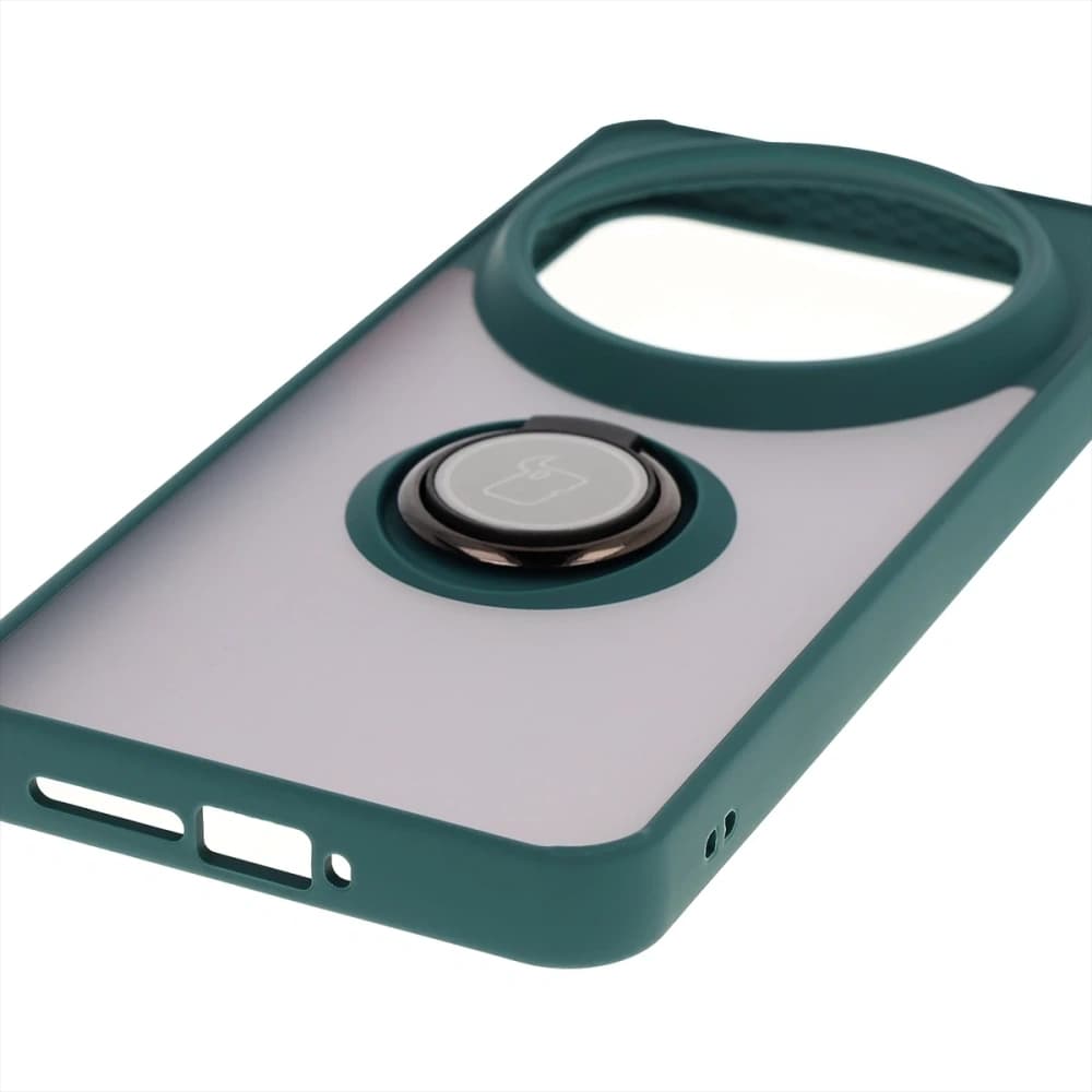 Bizon Case Hybrid Ring Xiaomi 15 Ultra smoked with a dark green frame - 5