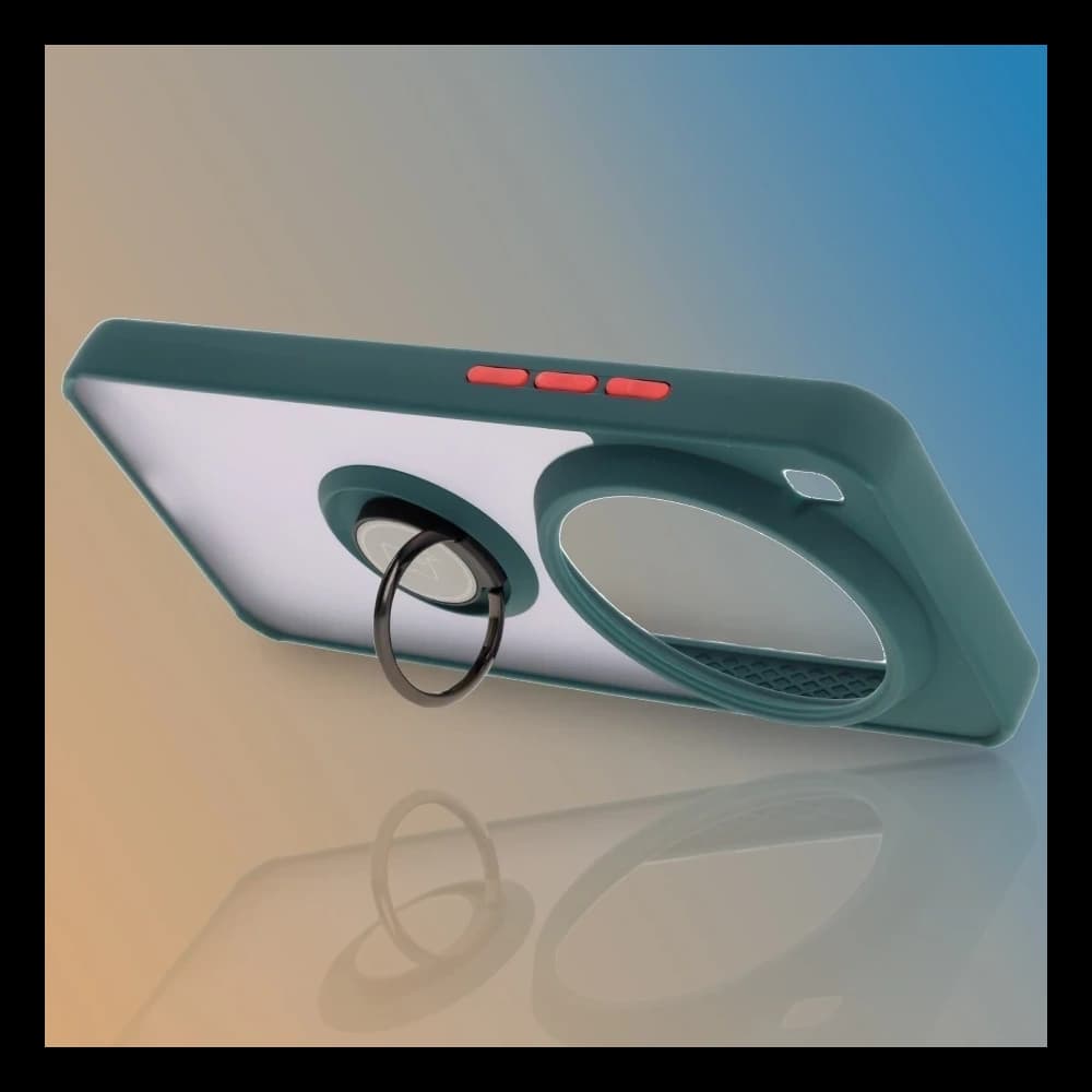 Bizon Case Hybrid Ring Xiaomi 15 Ultra smoked with a dark green frame - 6