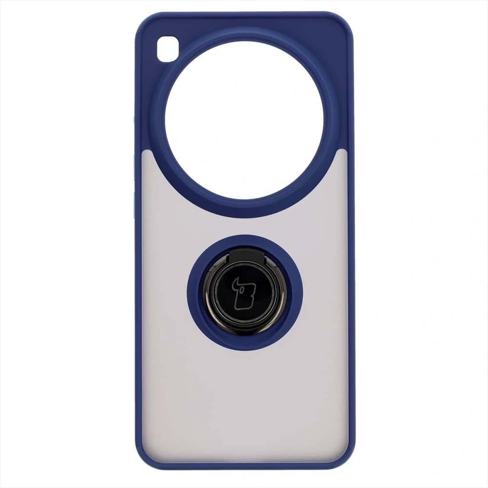 Bizon Case Hybrid Ring Xiaomi 15 Ultra rauchig mit einem navyblauen Rahmen - 2