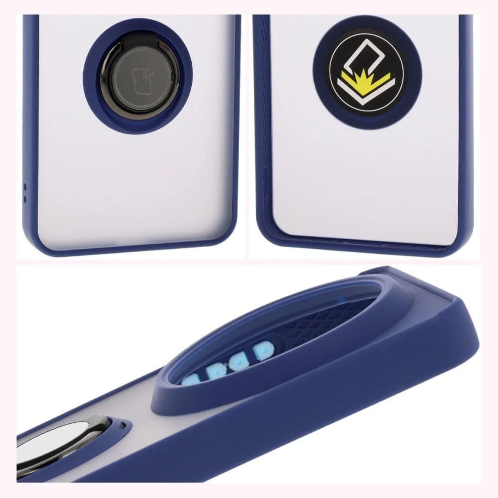 Bizon Case Hybrid Ring Xiaomi 15 Ultra rauchig mit einem navyblauen Rahmen - 4