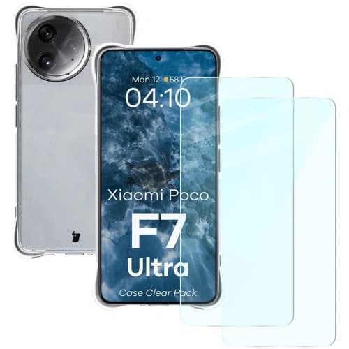 Etui + 2x szkło na ekran Bizon Case Clear Pack do Xiaomi Poco F7 Ultra