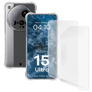 Bizon Case Clear Pack flexible case + 2x screen film Xiaomi 15 Ultra
