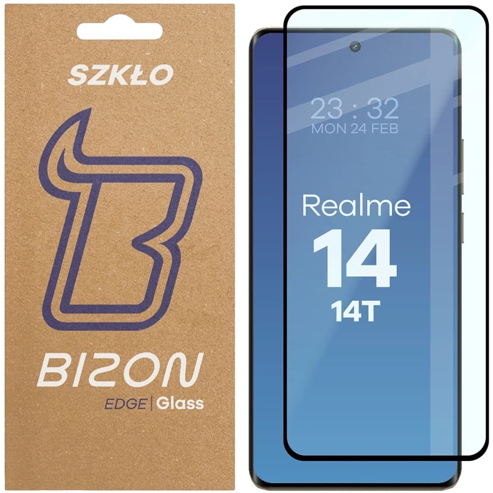 Bizon Glass Edge 2 Realme 14 5G / 14T 5G schwarzer Rahmen - 1
