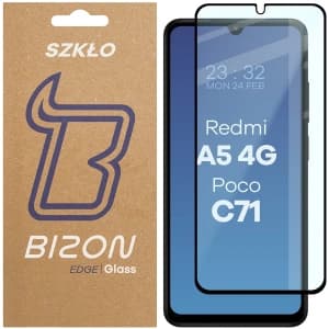 Bizon Glass Edge 2 Xiaomi Redmi A5 4G / Poco C71 schwarzer Rahmen