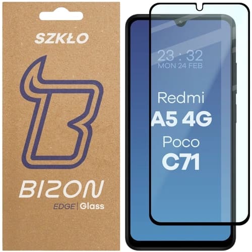 Bizon Glass Edge 2 Xiaomi Redmi A5 4G / Poco C71 schwarzer Rahmen