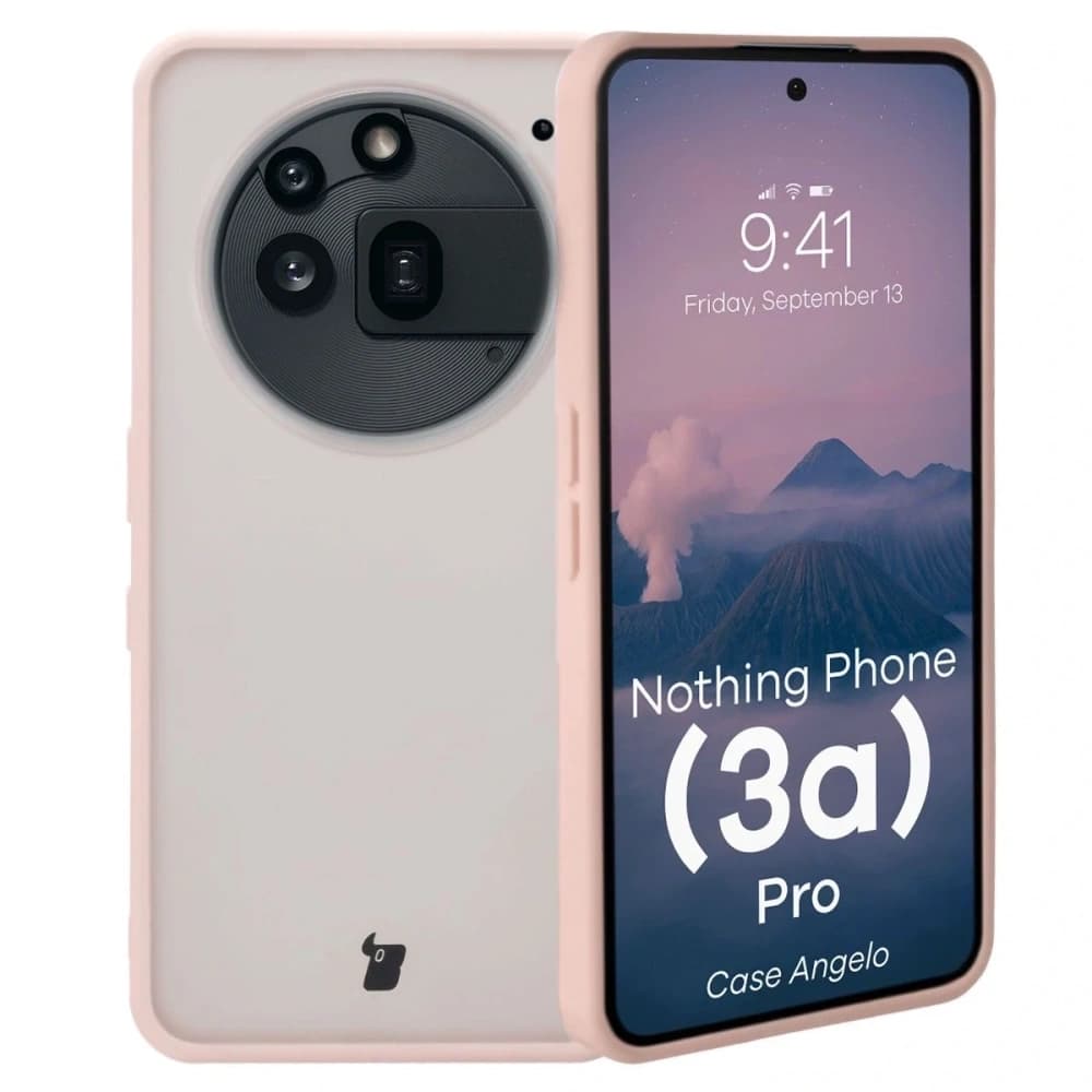 Bizon Case Angelo Nothing Phone (3a) Pro translucent with a pink frame - 1