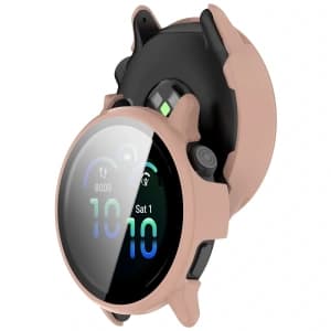 Bizon Case+Glass Uhr Garmin Vivoactive 6 rosa