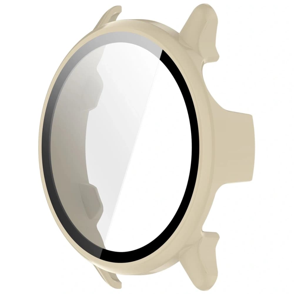 Bizon Case+Glass Uhr Garmin Vivoactive 6 beige - 2