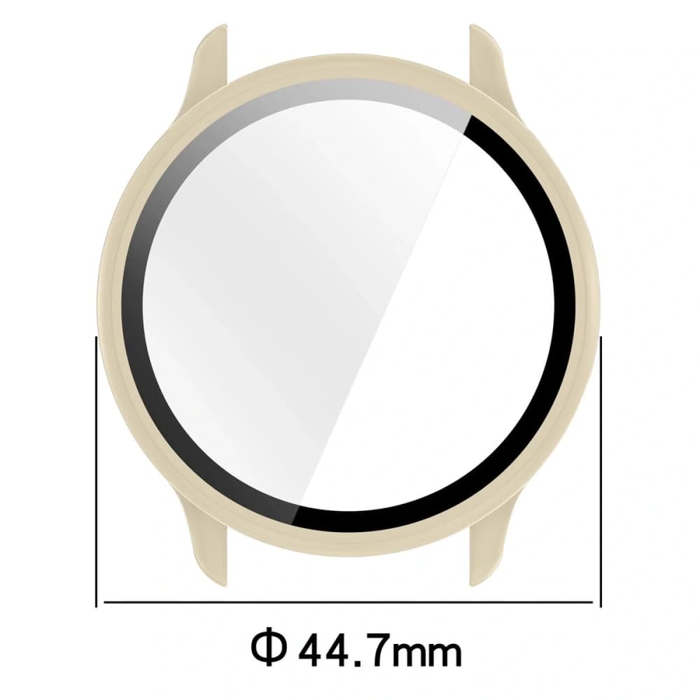 Bizon Case+Glass Uhr Garmin Vivoactive 6 beige - 3