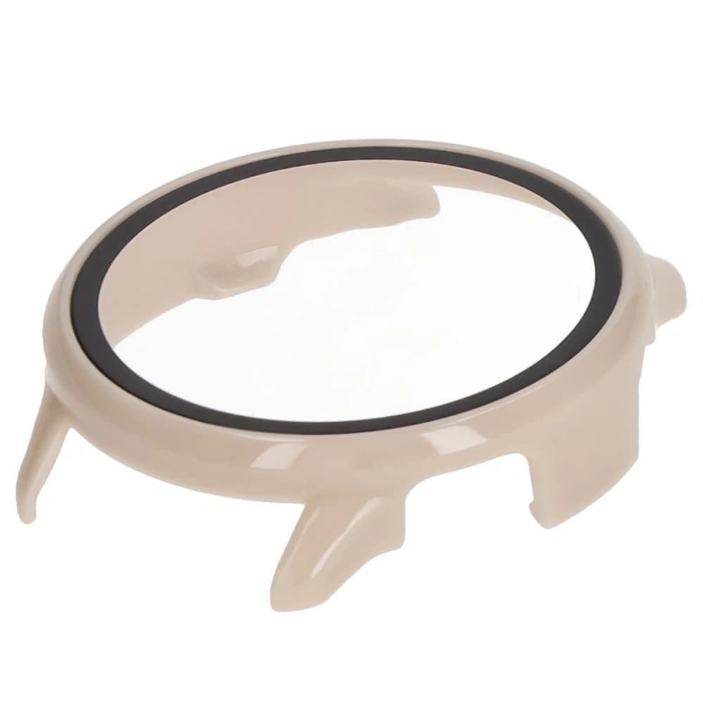 Bizon Case+Glass Uhr Garmin Vivoactive 6 beige - 6