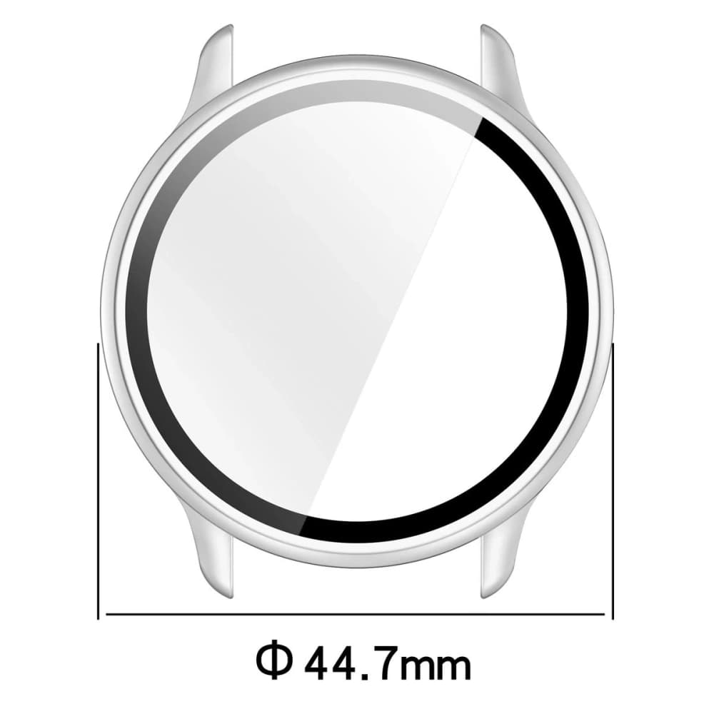 Bizon Case+Glas Uhr Garmin Vivoactive 6 satin silber - 2