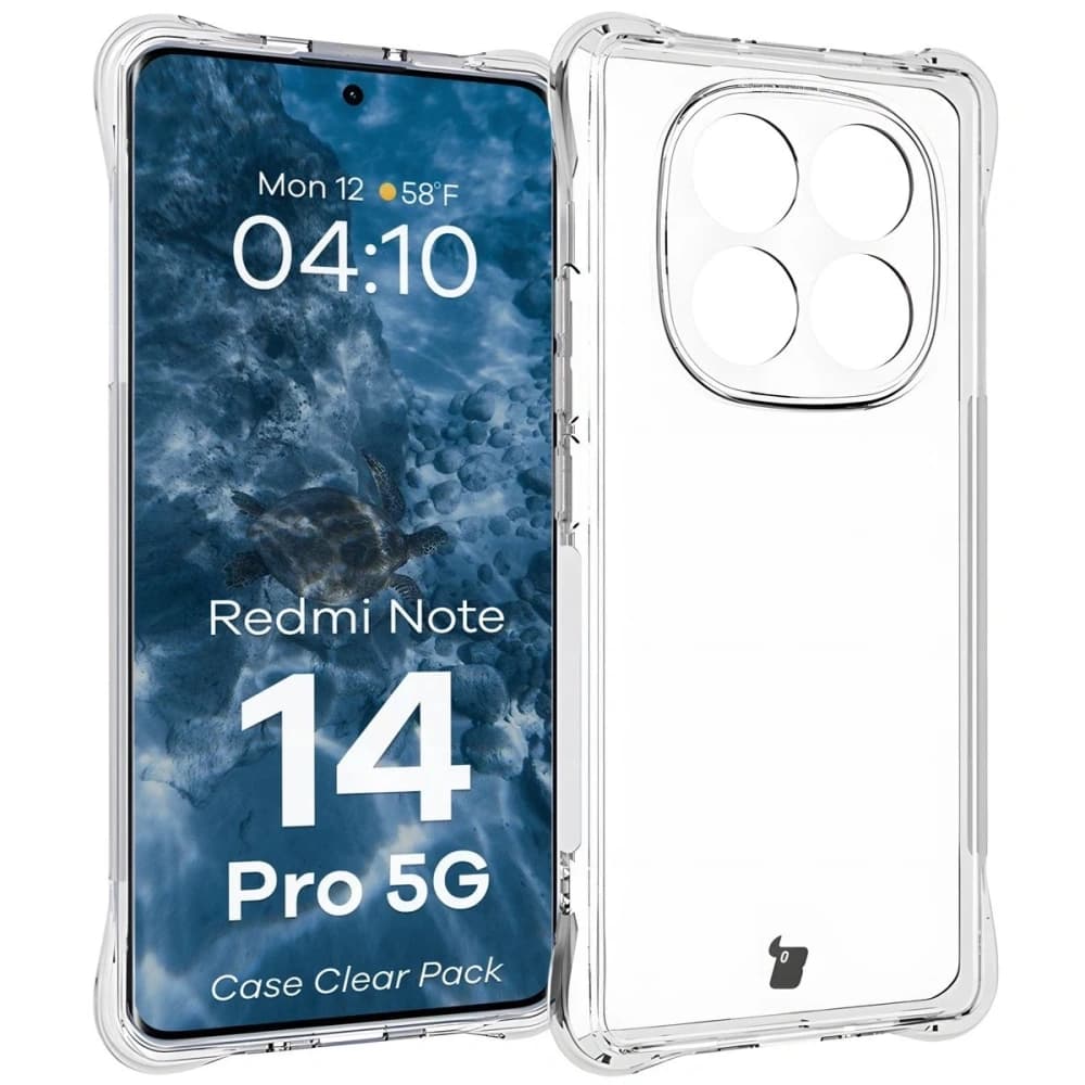 Bizon Case Clear Pack flexibles Etui + 2x Displayschutzfolie für Xiaomi Redmi Note 14 Pro 5G - 3