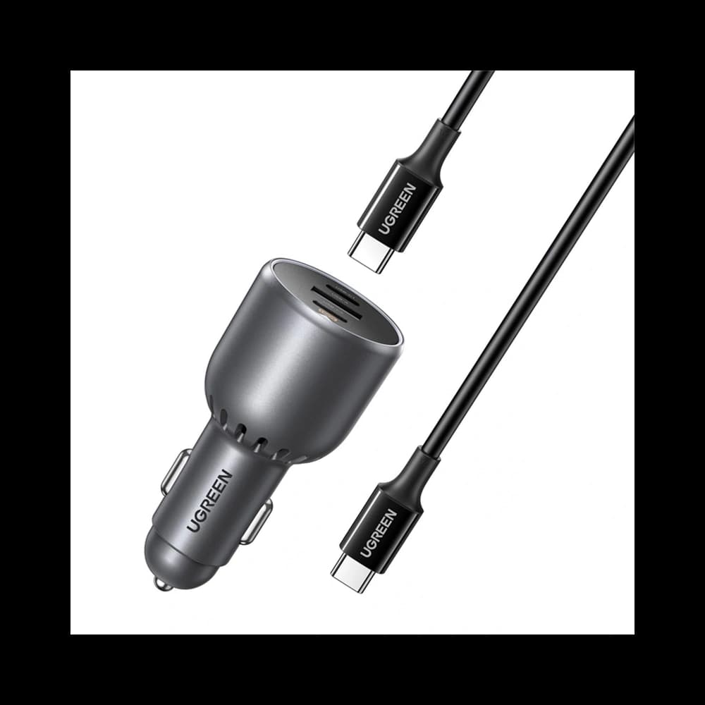 UGREEN EC705 Car Charger USB-A, 2xUSB-C 130W + 1m 5A Cable - 1