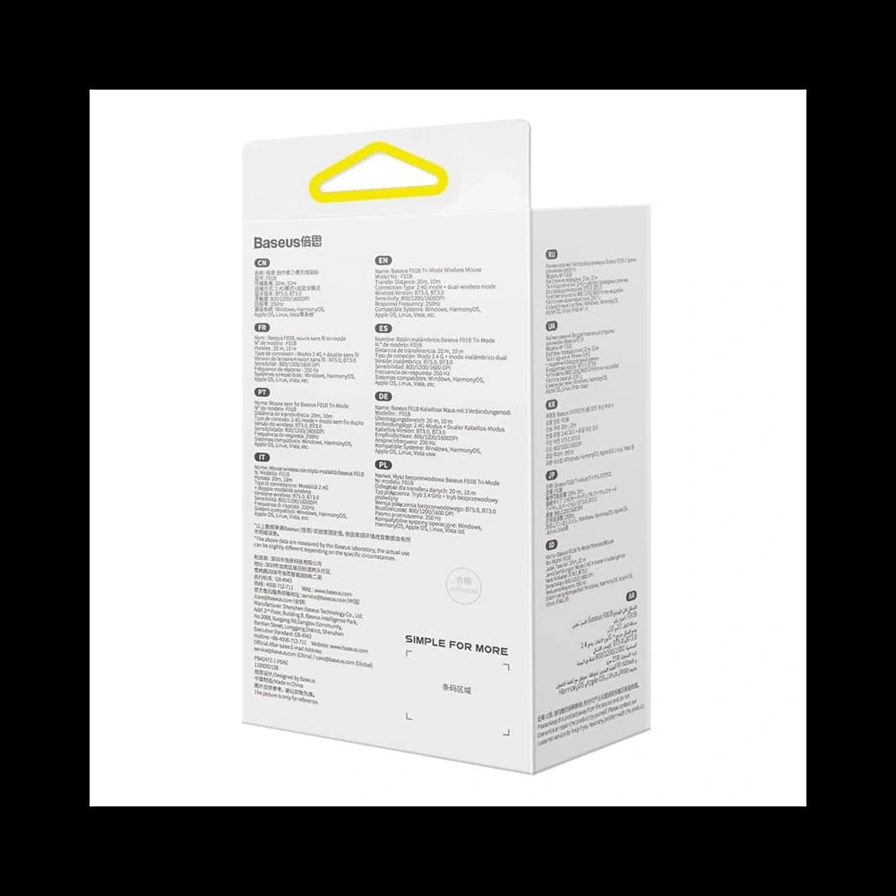 Baseus F01B Tri-Mode Wireless Mouse 2.4G BT 5.0 1600 DPI (rosa) - 10