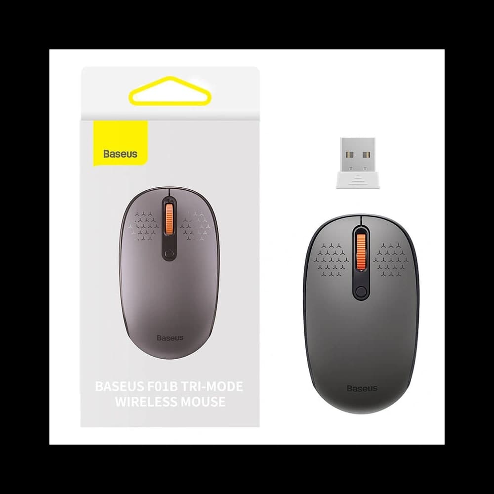 Baseus F01B Tri-Mode Wireless Maus 2.4G BT 5.0 1600 DPI (grau) - 1