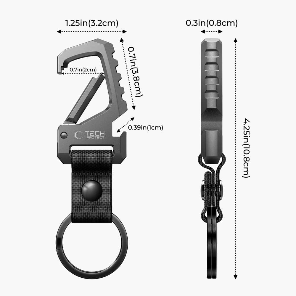 Tech-Protect Slidelock Carabiner Keychain Gunmetal - 7