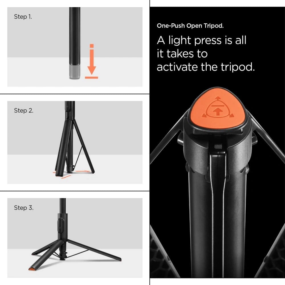 Spigen S541W Bluetooth Selfie Stick Tripod Black - 17
