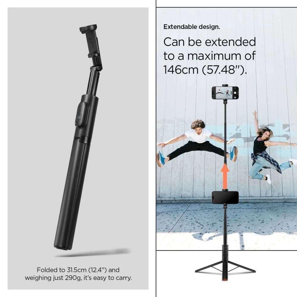 Spigen S541W Bluetooth Selfie Stick Tripod Black - 21