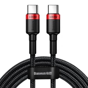Baseus USB-C-Kabel Cafule, QC 3.0, PD 2.0, 100W, 5A, 2m (rot/schwarz)