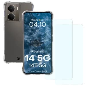 Bizon Case Clear Pack case + 2x screen glass Realme 14 5G / 14T 5G