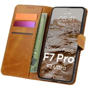 BIZON Hülle Tasche Xiaomi POCO F7 Pro / F7 Ultra braun