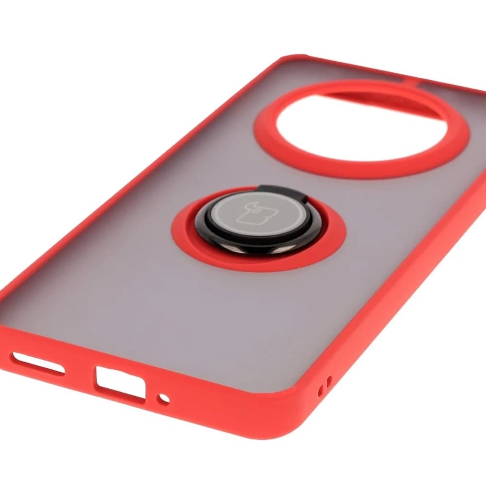 Bizon Case Hybrid Ring Realme 14 Pro 5G rauchig mit rotem Rahmen - 5