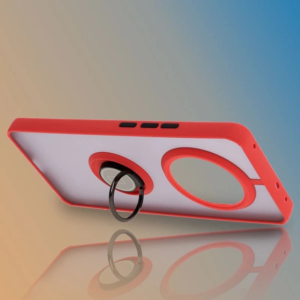 Bizon Case Hybrid Ring Realme 14 Pro 5G rauchig mit rotem Rahmen - 6