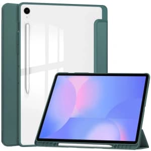 Bizon Case Tab Klar Matt Samsung Galaxy Tab S10 FE+ Plus dunkelgrün