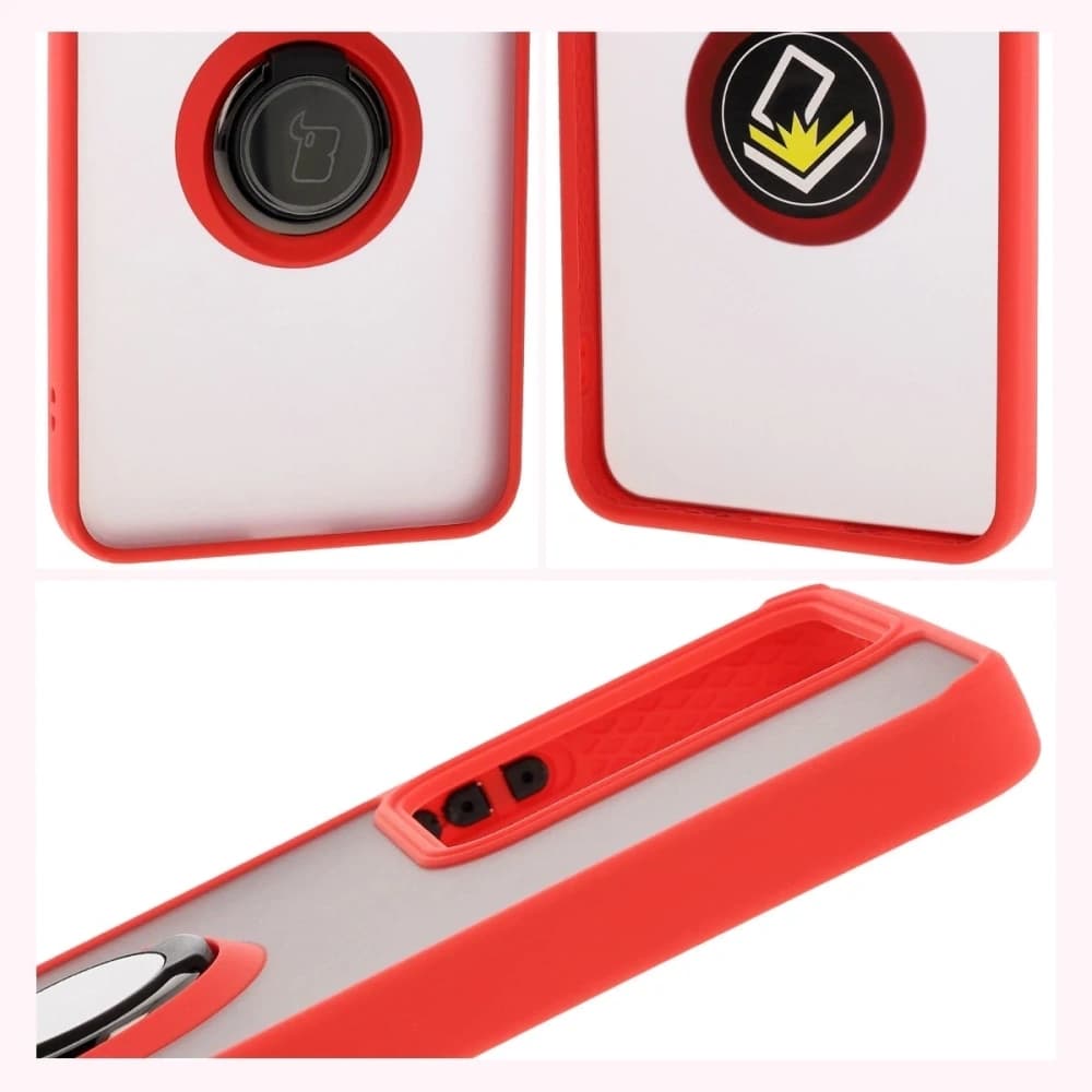 Bizon Case Hybrid Ring Realme 14 5G / 14T 5G smoky with a red frame - 4
