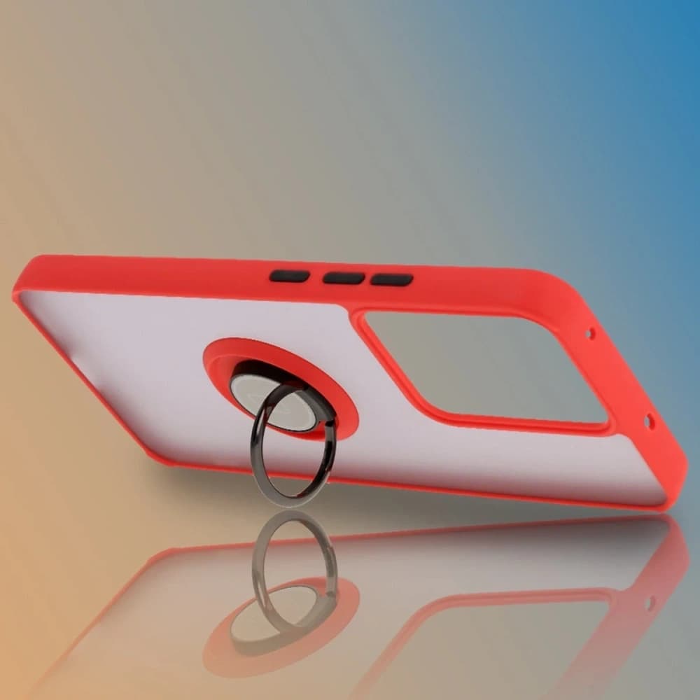 Bizon Case Hybrid Ring Realme 14 5G / 14T 5G smoky with a red frame - 6