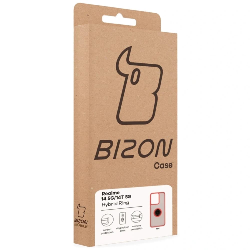 Bizon Case Hybrid Ring Realme 14 5G / 14T 5G smoky with a red frame - 7