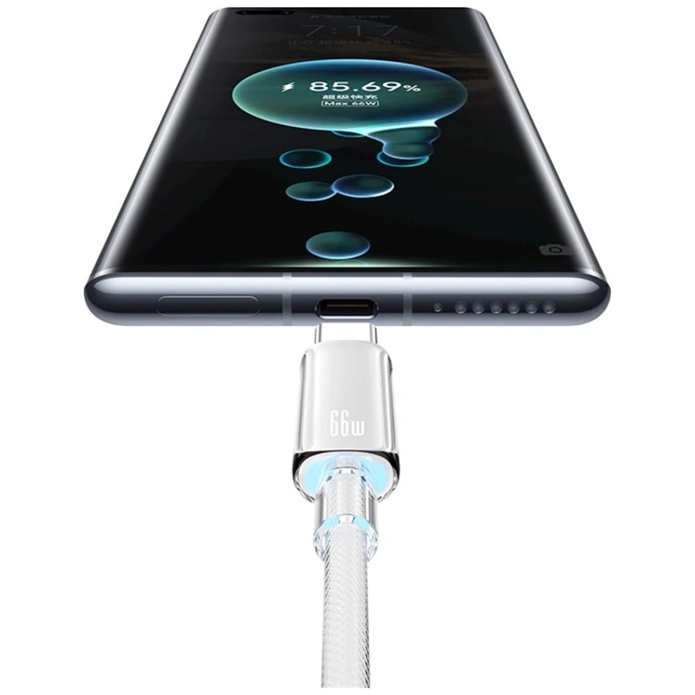 USAMS Cloud Series US-SJ658 USB-A / USB-C Cable 6A 12m black - 6