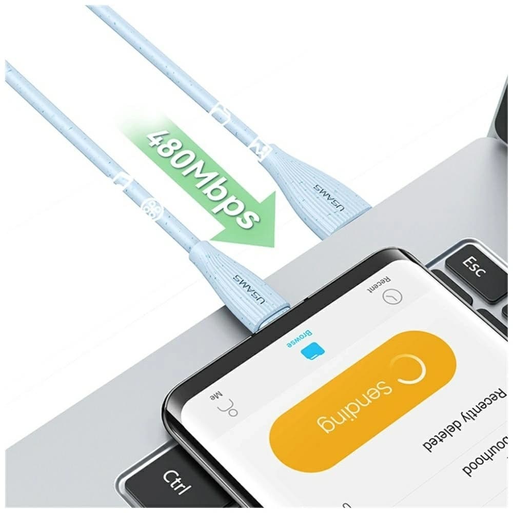 USAMS Green Series SJ714 USB-A / USB-C Kabel 18W 3A 1m weiß - 9