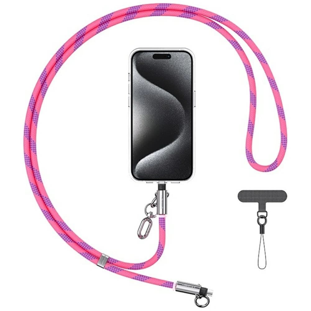 USAMS SJ746 Telefonband mit USB-C / Lightning Ladekabel 30W 1,2m pink - 1