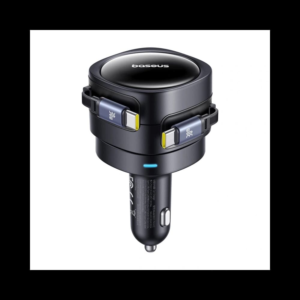 Baseus Enjoyment Max Auto-Ladegerät mit 2xUSB-C-Kabeln 60W Schwarz - 2