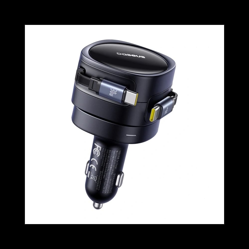 Baseus Enjoyment Max Auto-Ladegerät mit 2xUSB-C-Kabeln 60W Schwarz - 4