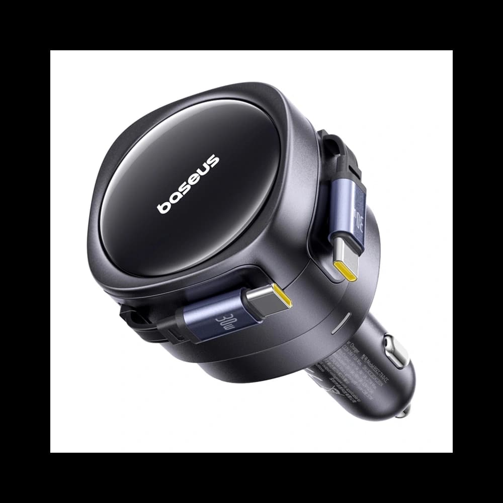 Baseus Enjoyment Max Auto-Ladegerät mit 2xUSB-C-Kabeln 60W Schwarz - 5