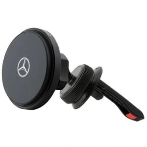 Uchwyt samochodowy do kartki / na szybę z ładowarką bezprzewodową Mercedes MEMWCCK 15W Silver Stars MagSafe czarny