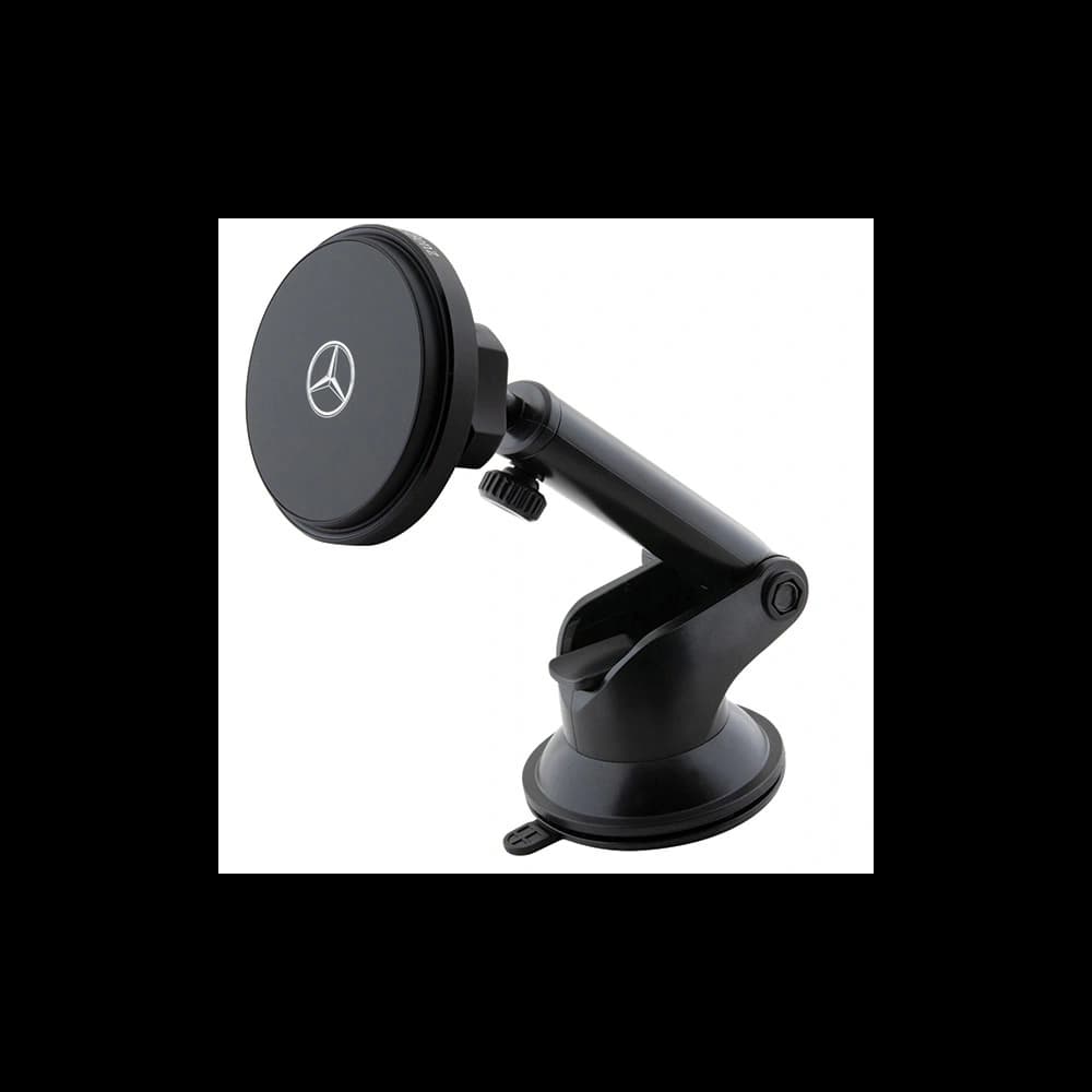 Uchwyt samochodowy do kartki / na szybę z ładowarką bezprzewodową Mercedes MEMWCCK 15W Silver Stars MagSafe czarny - 3