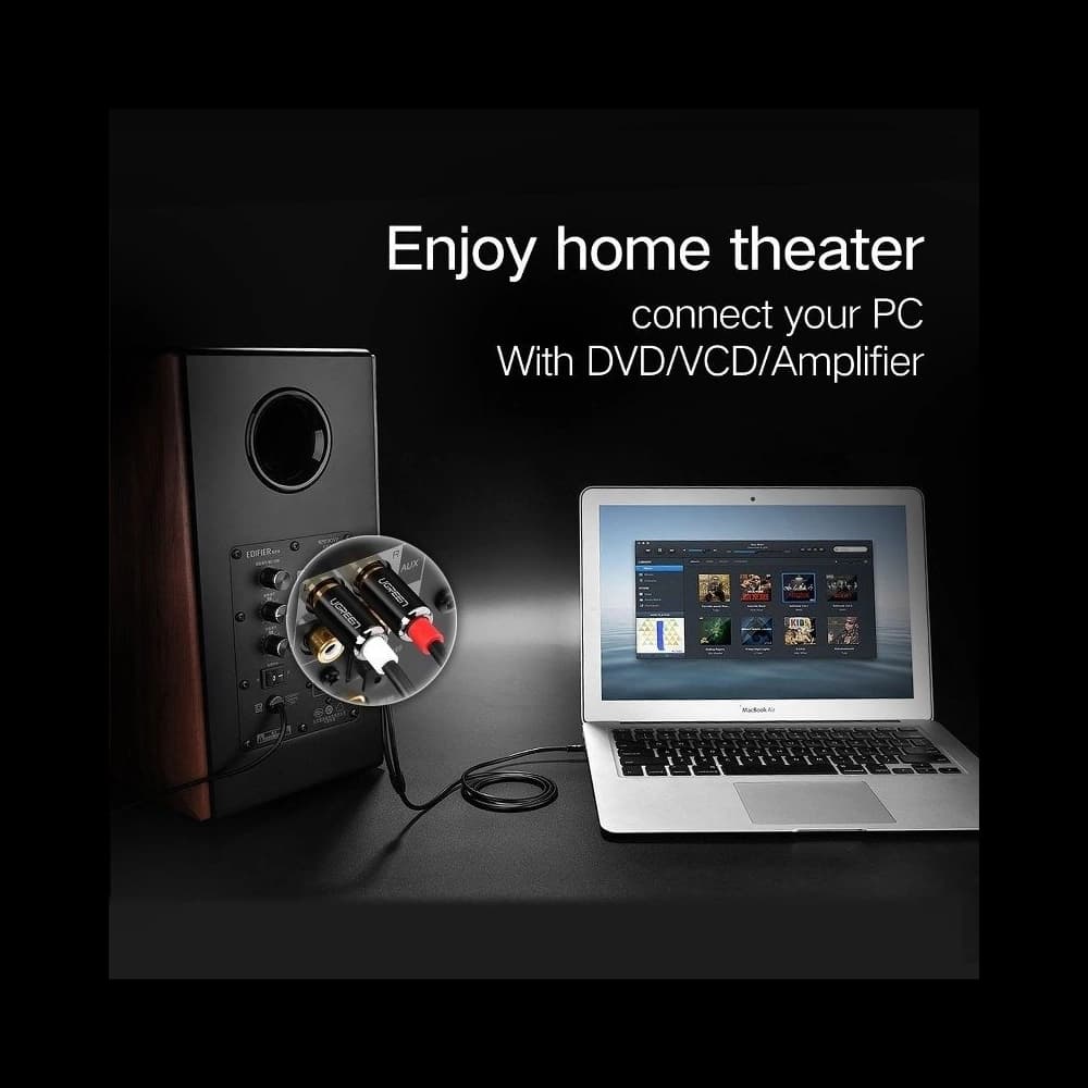 UGREEN 3,5mm Jack to 2RCA (Cinch) Cable 1.5m
- 3