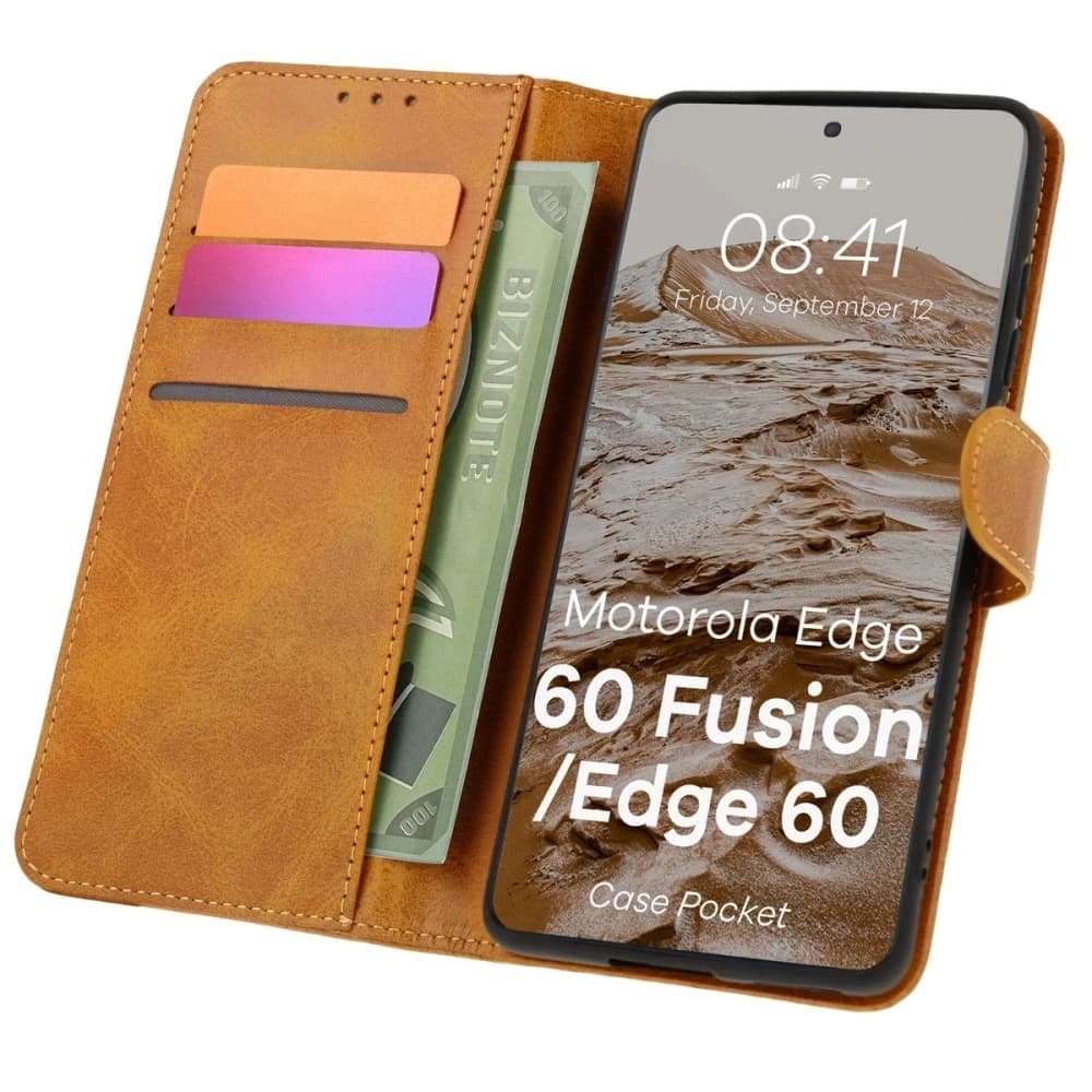 Bizon Case Pocket Motorola Edge 60 Fusion / Edge 60 / 60 brown - 1