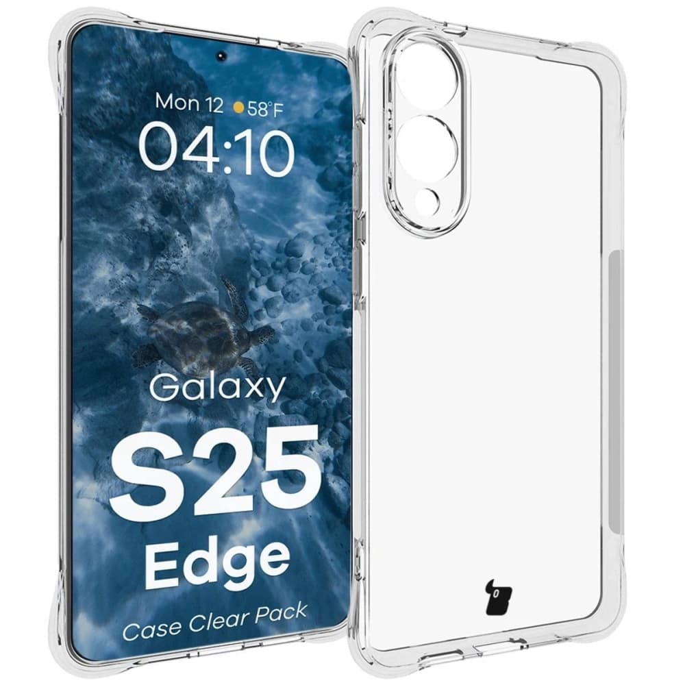 Bizon Case Clear Pack Hülle + 2x Displayschutzglas Samsung Galaxy S25 Edge - 3