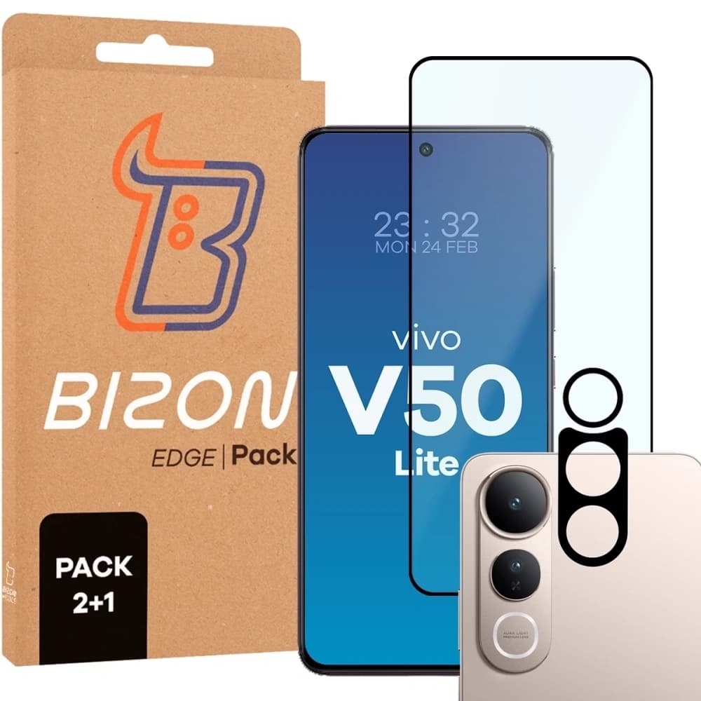 Bizon Edge 2 Pack 2x tempered glass + lens protection Vivo V50 Lite 4G / 5G - 1