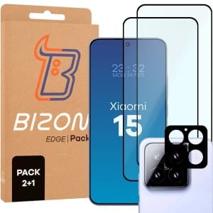 Bizon Edge 2 Pack 2x tempered glass + lens protection Xiaomi 15